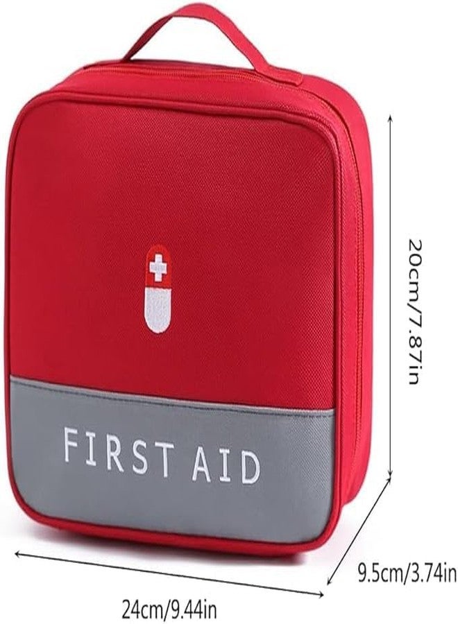 Vroxy Polyester First Aid Bag Pouch Pill Case Organizer, Medicine Pill Tablet Storage Pouch Bag Space-Saving Large Capacity Family First Aid Box (1Pcs) - Image 4